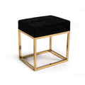 Velvet Upholstered Ottoman with Metal Tubular Base T4084