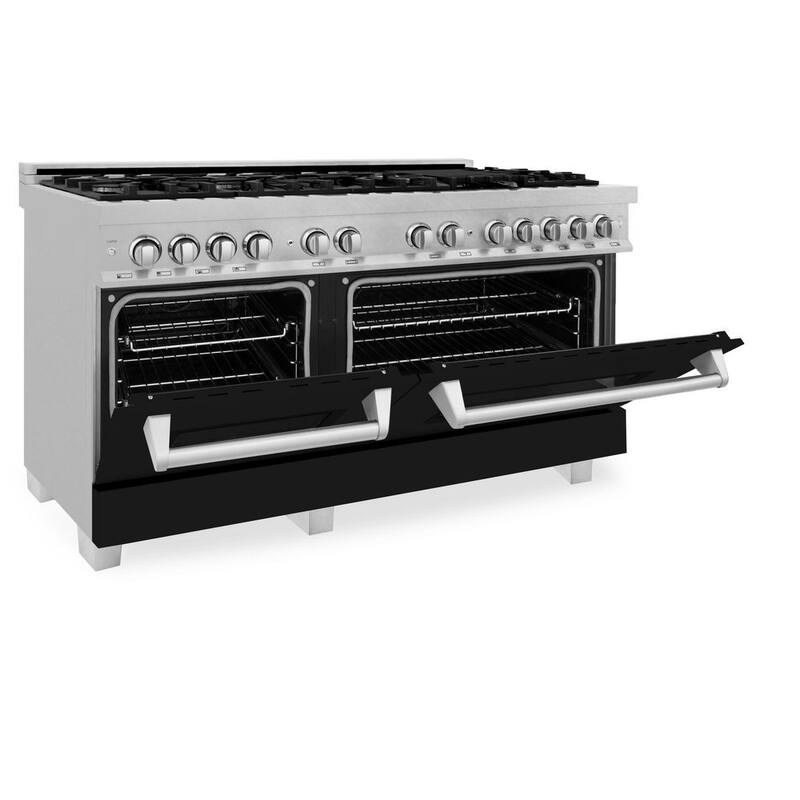 9 Burner Double Oven Dual Fuel Range with Black Matte Door I509847