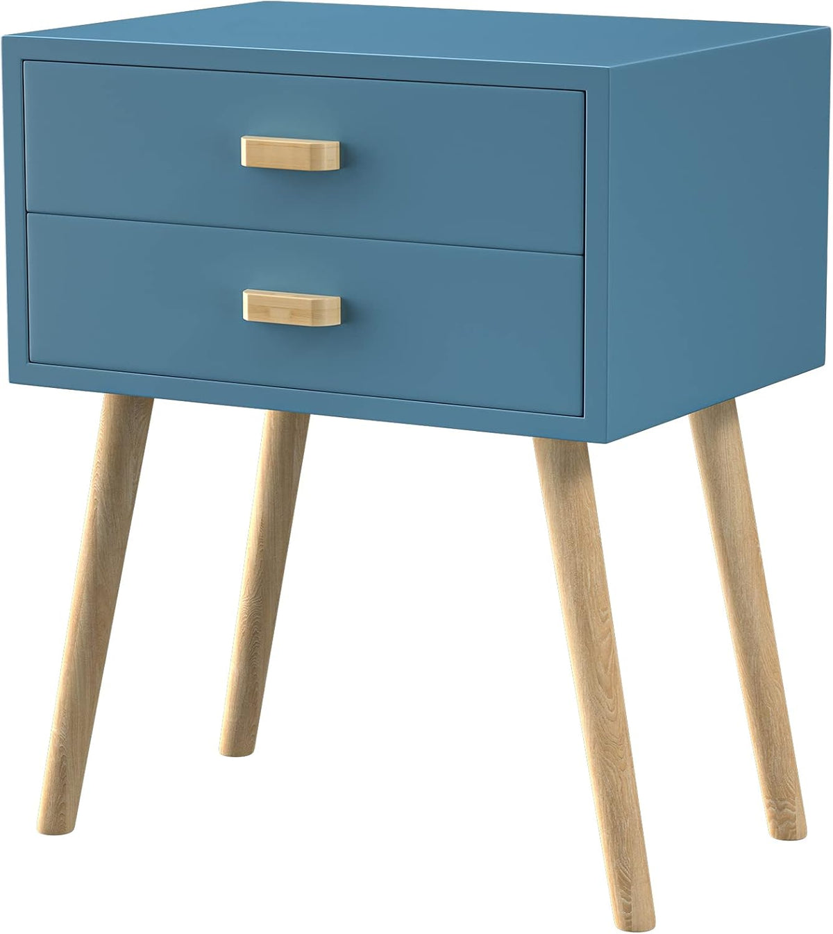 White 2 Drawer Wood Nightstand H974