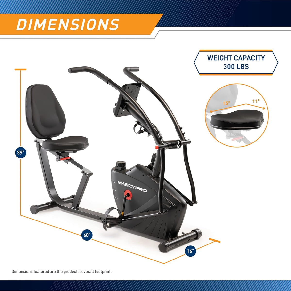 Dual Action Recumbent Exercise Bike with Arm Exercisers Y3009