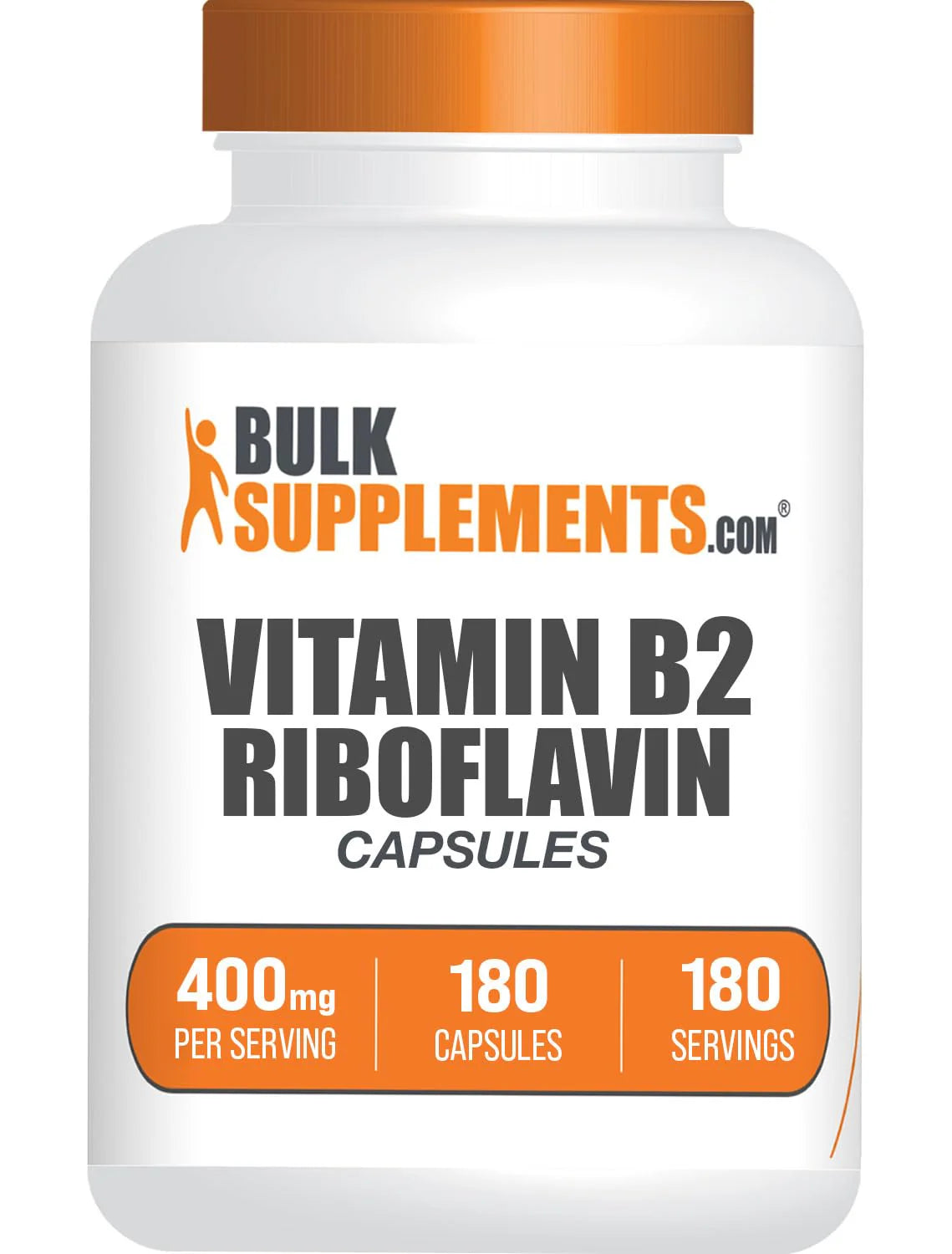 Riboflavin Vitamin B2 400 mg Gluten Free 180 Capsules B4037