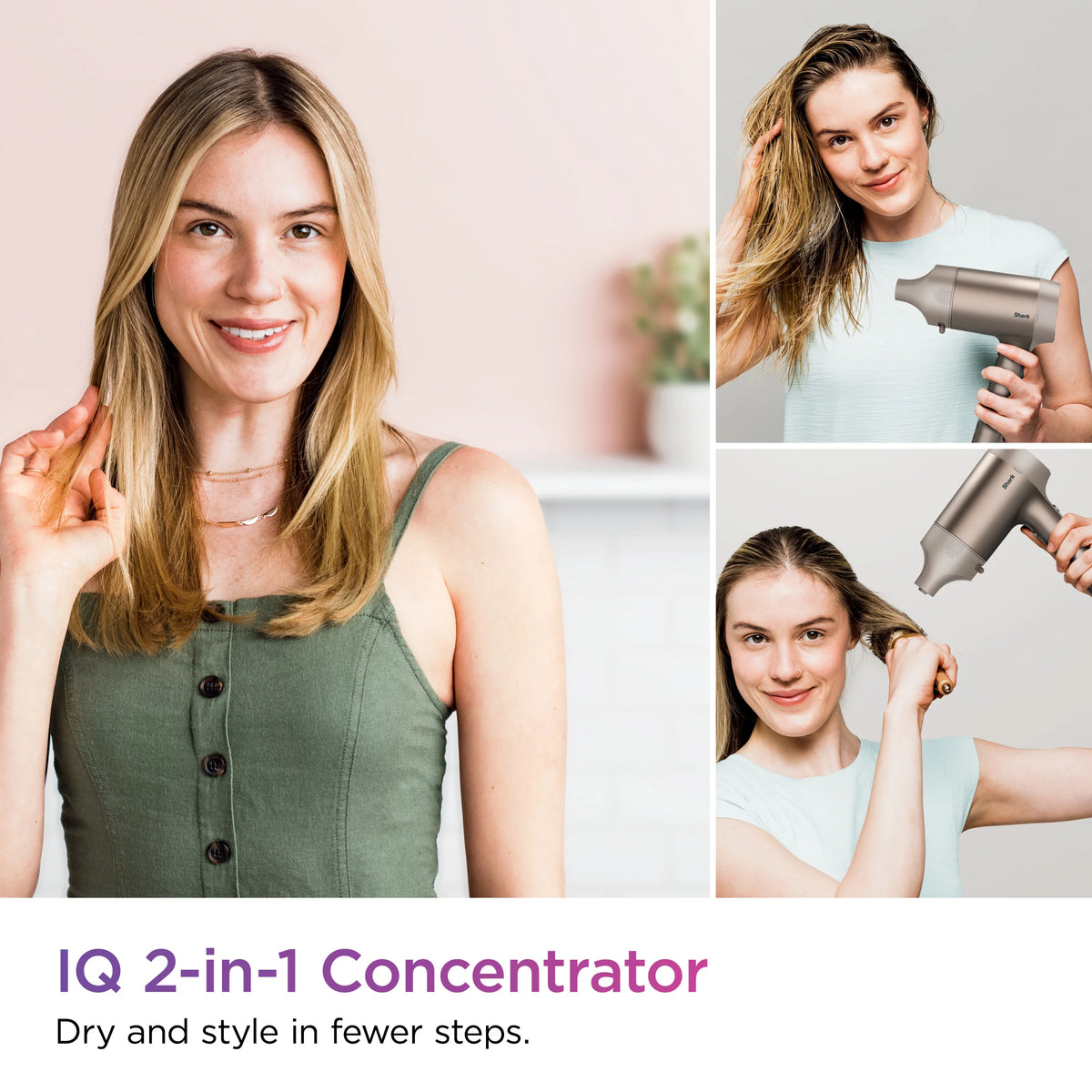 Fast-Drying Ionic Hair Blow Dryer with Concentrator Attachment E479253