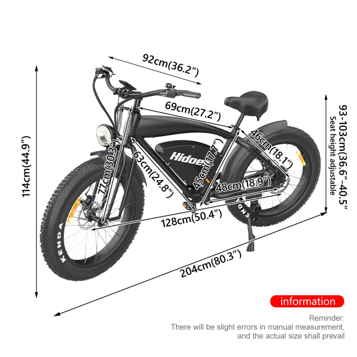 1200W Electric Bike with 26in. Fat Tire E880