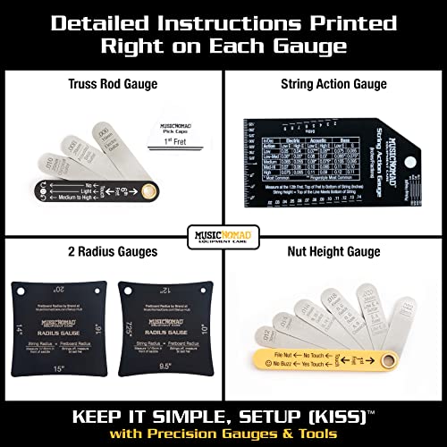 Precision 6 pc. Guitar Setup Gauge Tool Set with Storage Case N84579