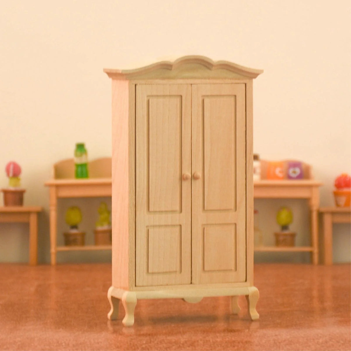 Vintage 2 Doors Wardrobe Dollhouse Furniture Miniature Model S36175