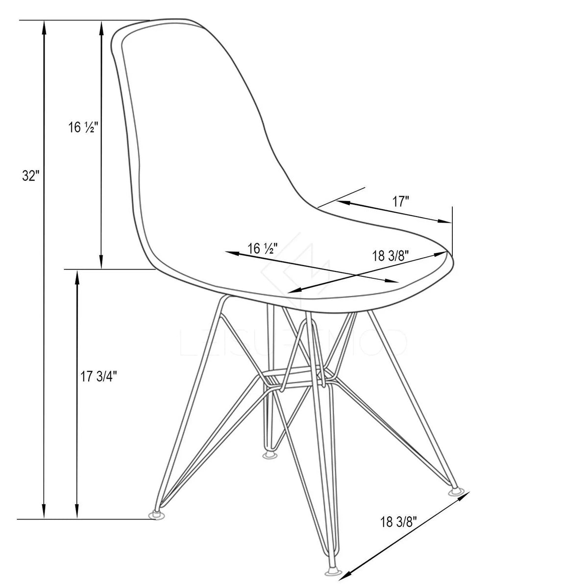 Molded Eiffel Side Chair F889786