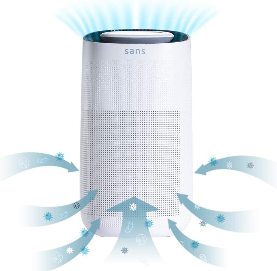 HEPA 13 Air Purifier with Pre-Filter, Activated Carbon, and UV-C Light E384820