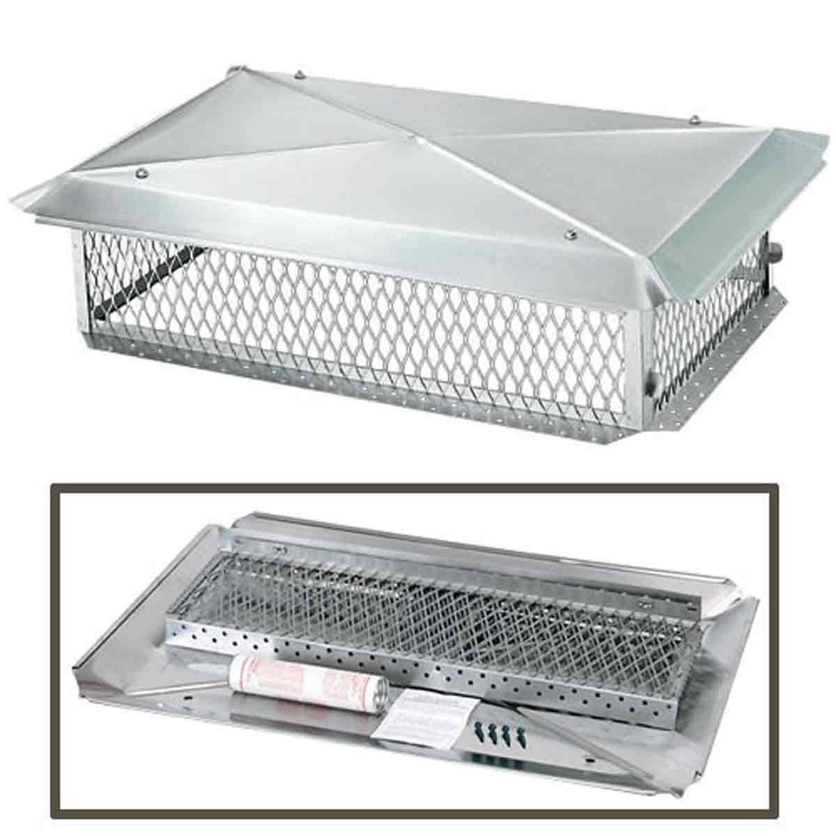 Stainless Steel Multi-Flue Chimney Cap 8x22 H x 29x22 W x 17x22 D J409