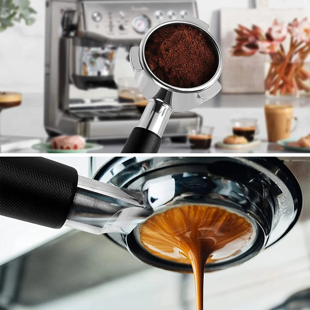 2 in 1 Coffee Tamper Set with Curved Base, Magnetic Distributor, Stainless Steel, 54mm Portafilter K2443