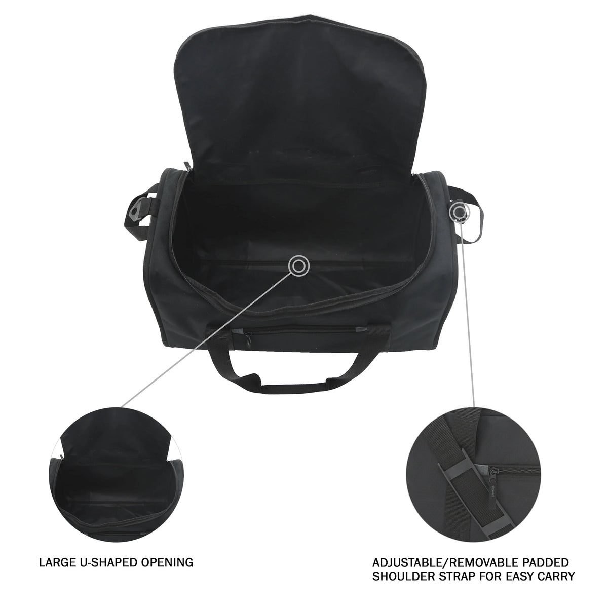 Collapsible Sport and Travel Duffel Bag, Black D295