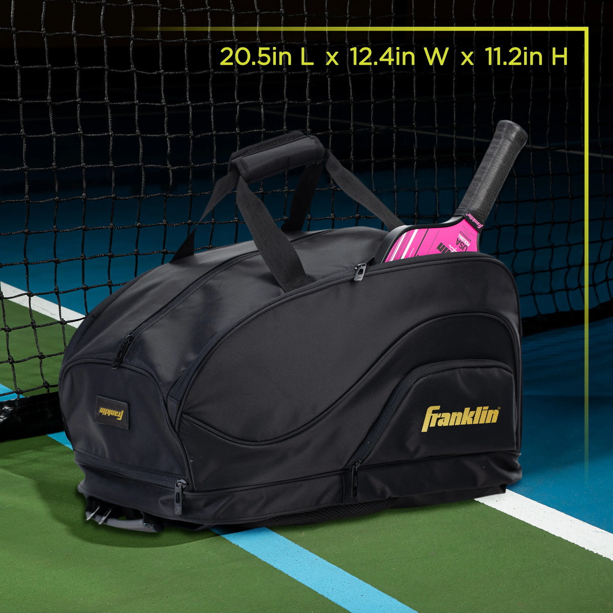 Black Hybrid Pickleball Backpack Duffle Bag T381260