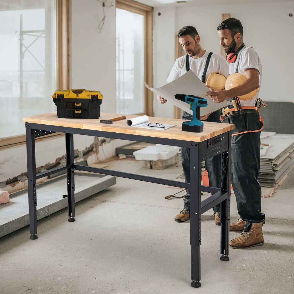 Adjustable Height Workbench with Power Outlets H4554