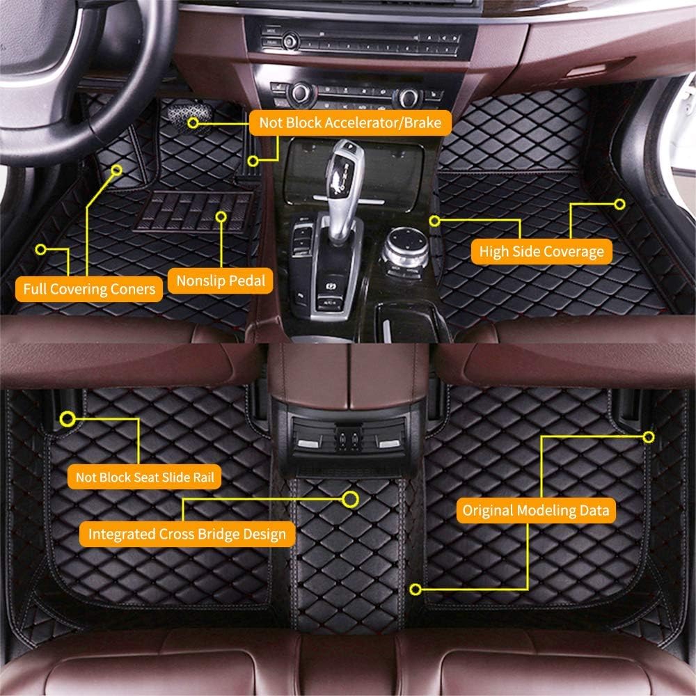 Custom Car Floor Mats Waterproof Anti-Skid Leather Full Coverage Set W7858