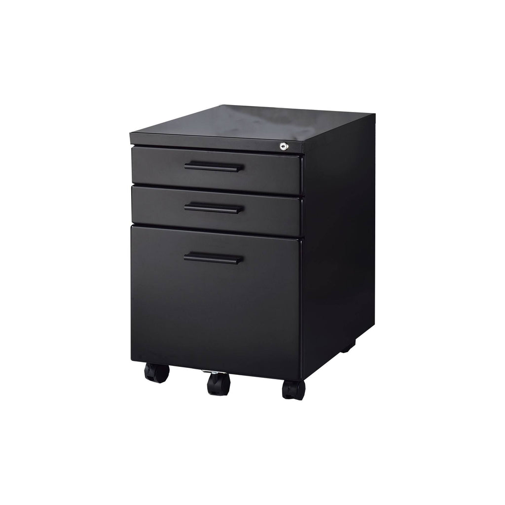 Black File Cabinet with Lock System and Caster Support X6710