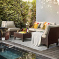 5 Pieces Wicker Rattan Outdoor Sofa Set with Coffee Table X61609