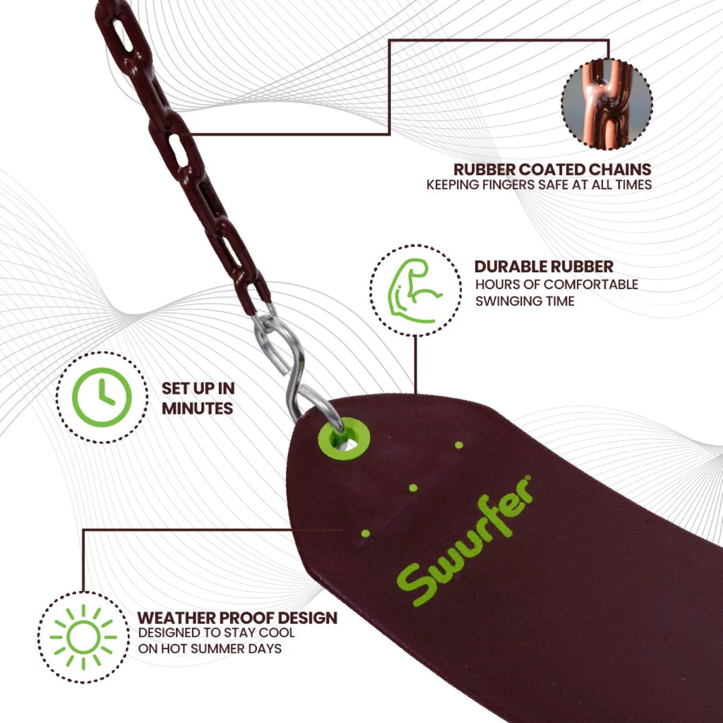 Belt Swing with Rubber Coated Metal Hanging Chains J958