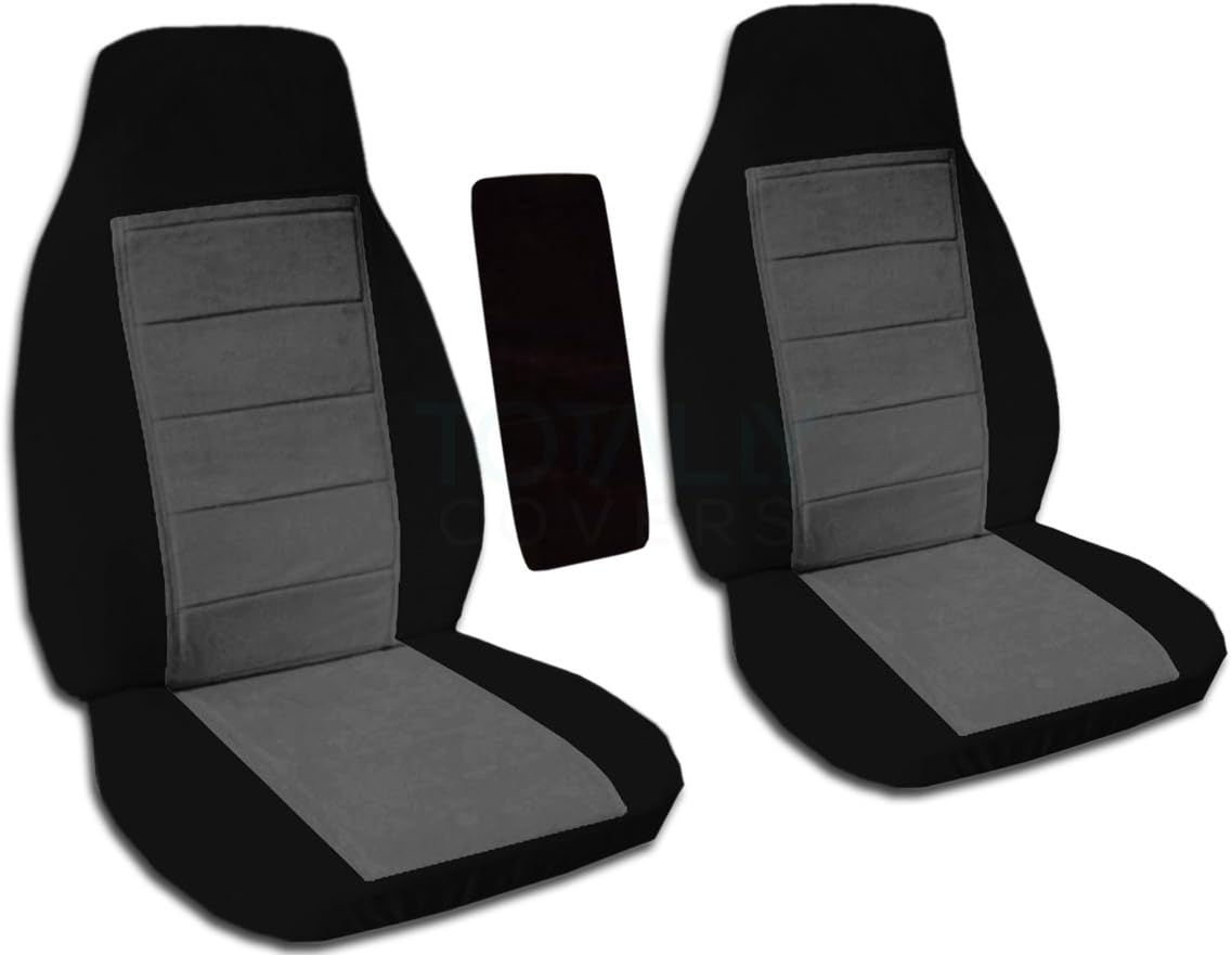 Compatible with Ford Ranger Two-Tone Truck Bucket Seat Covers Black and Sand B56087