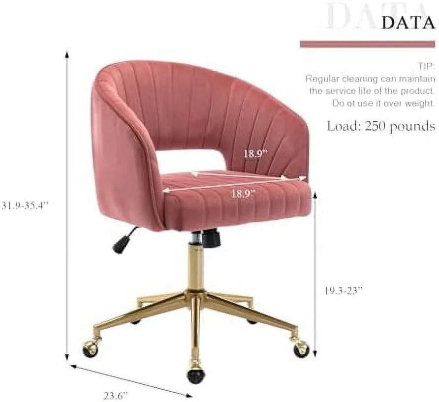 Velvet Office Desk Chair with Wheels P2360