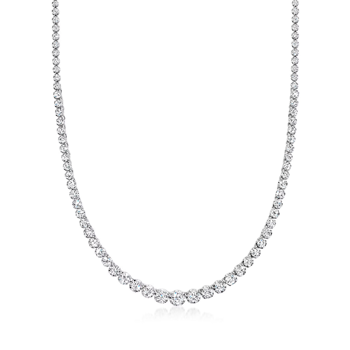 Diamond Graduated Tennis Necklace in 14kt White Gold G6719