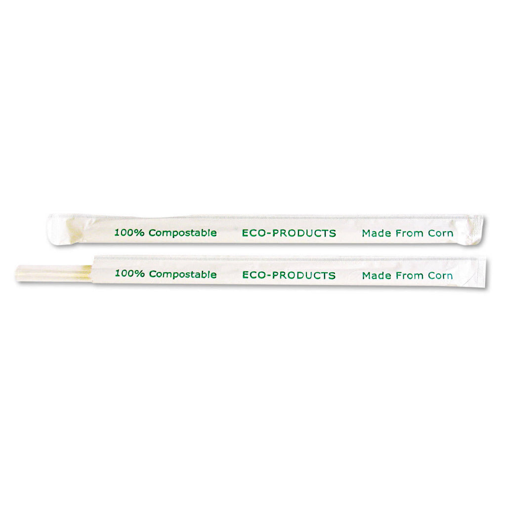7.75 Clear Wrapped Straw, 400/PK, 24 PK/CT S364893
