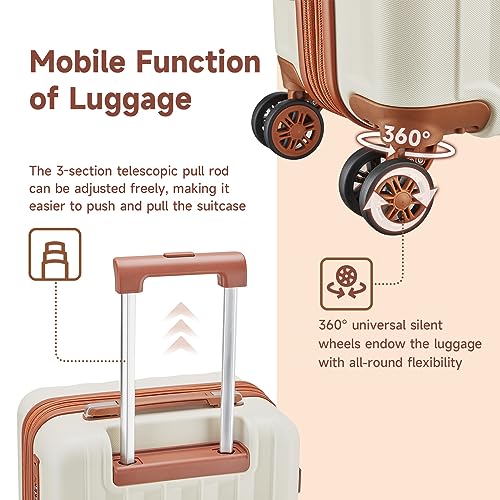 4 Piece Hardside Expandable Luggage Set with Spinner Wheels TSA Lock R70841