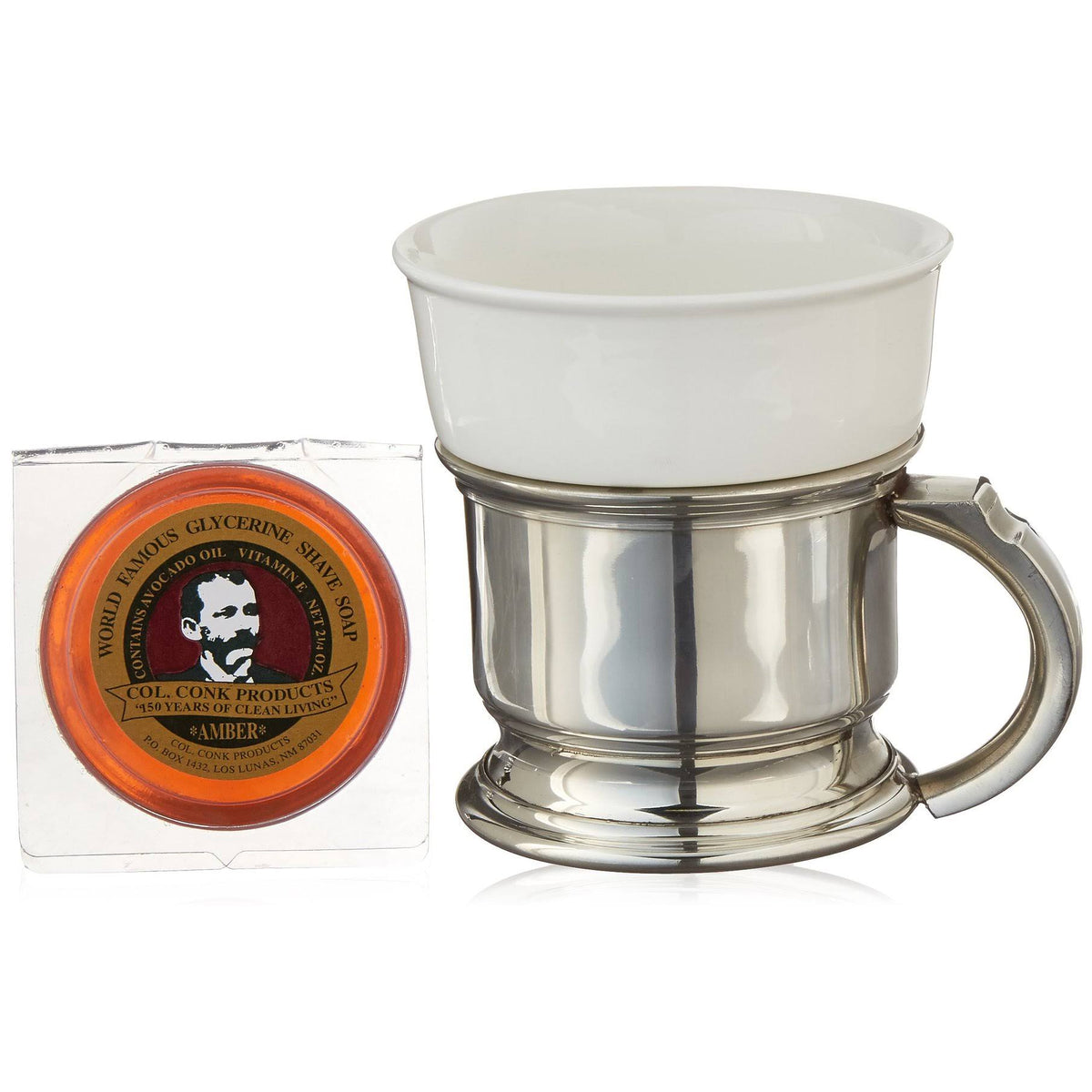 Shaving Mug with Pewter Caddy W6514