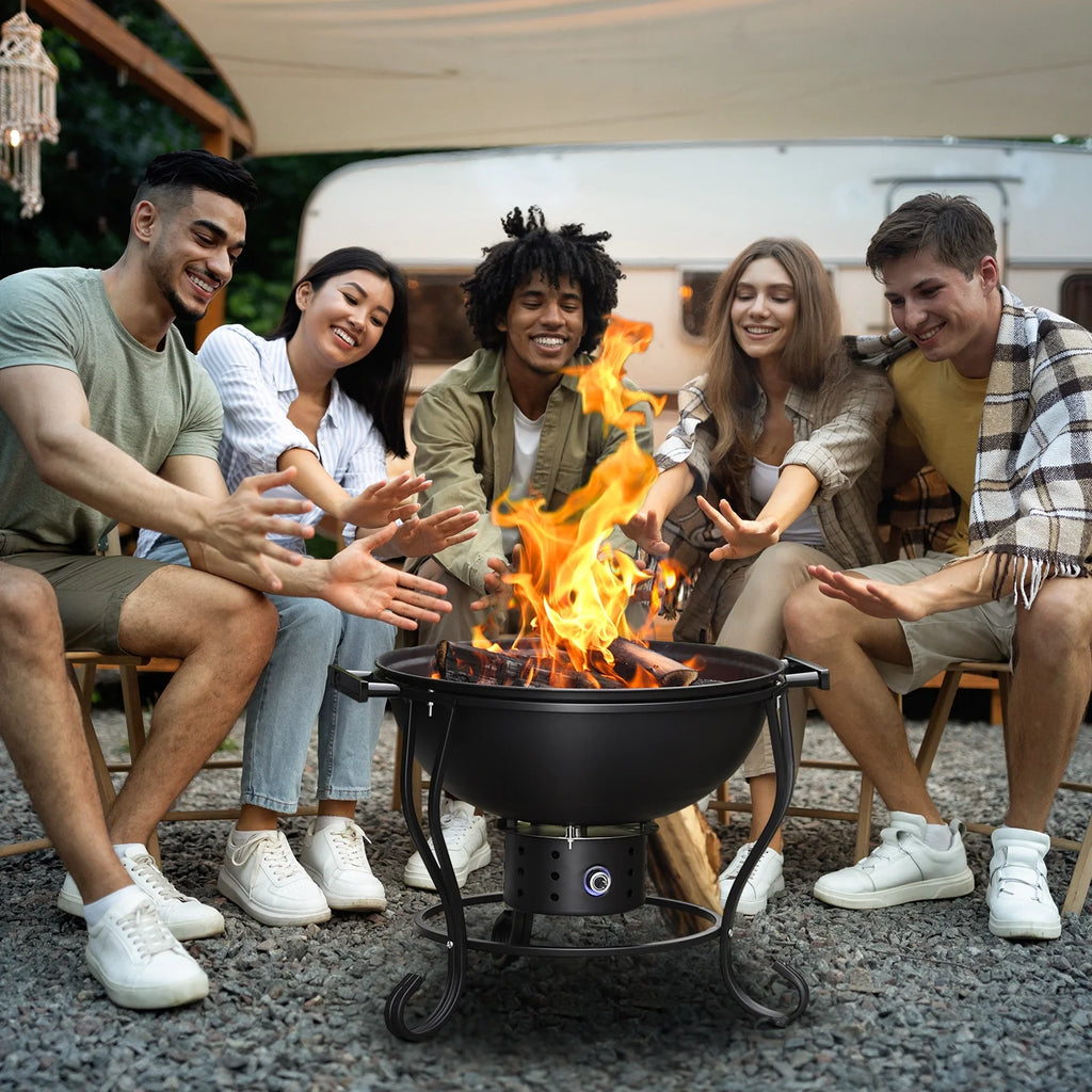 2 in 1 Wood Burning Fire Pit with Grill F139719
