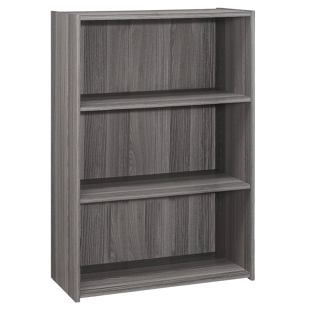 Gray Contemporary 3 Shelves Rectangular Bookcase K539335