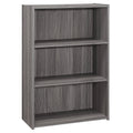 Gray Contemporary 3 Shelves Rectangular Bookcase K539335