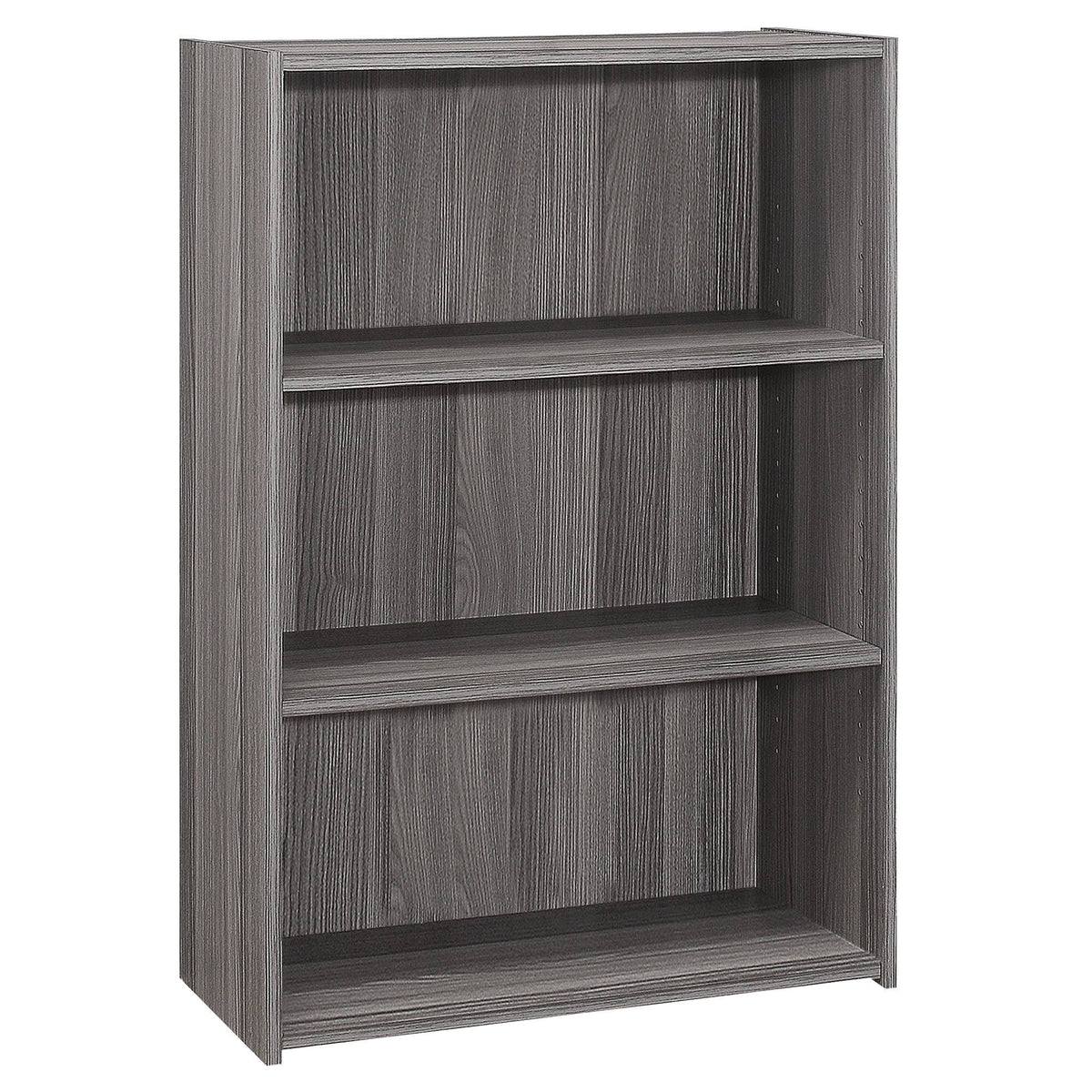 Gray Contemporary 3 Shelves Rectangular Bookcase K539335