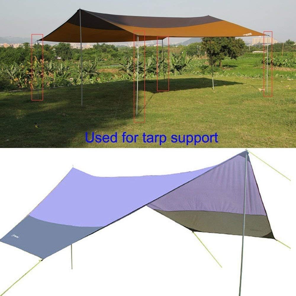 Adjustable Steel Tent Tarp Poles, Pack of 2 D1143