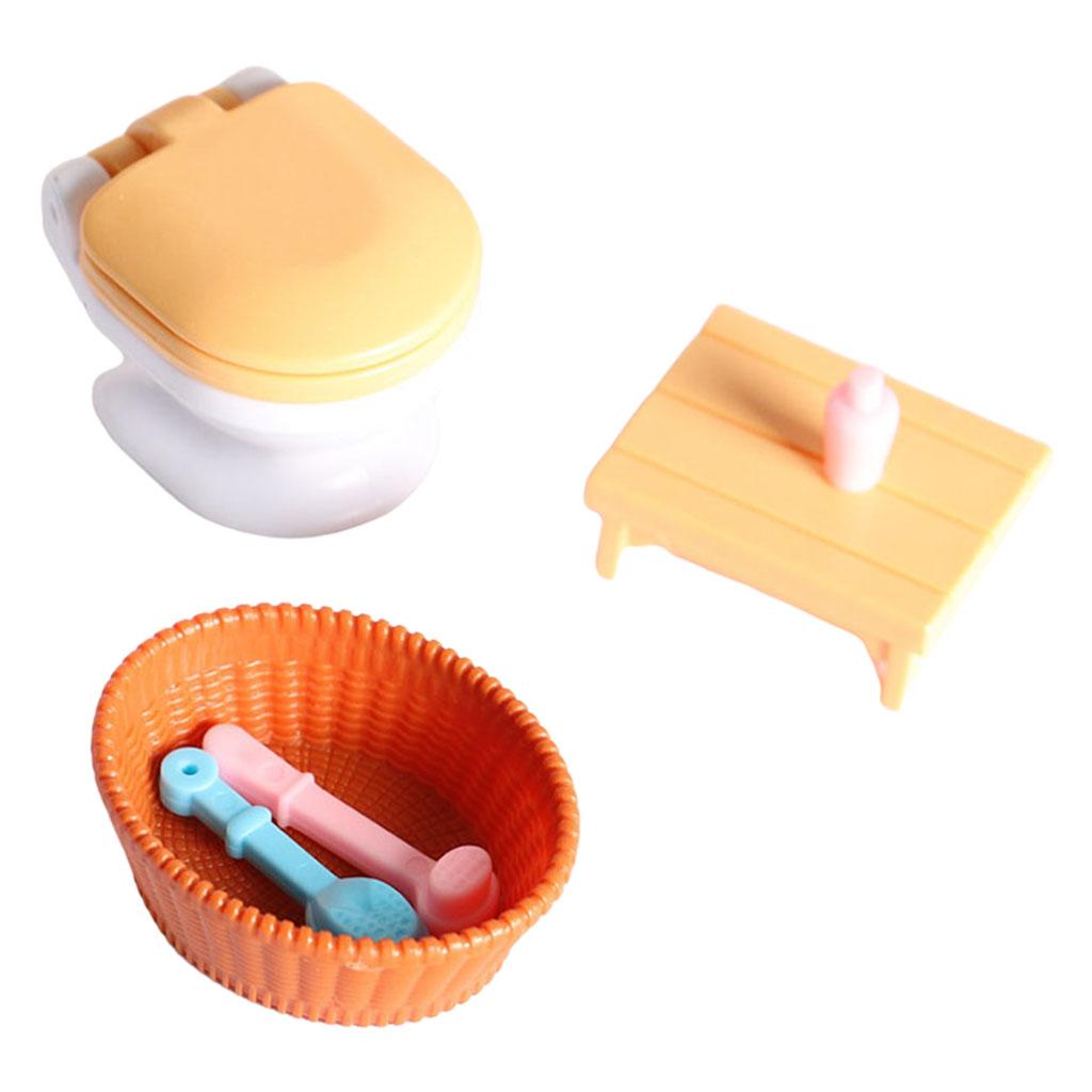 1:12 Dollhouse Modern Bathroom Bathtub Toilet Miniatures Y871