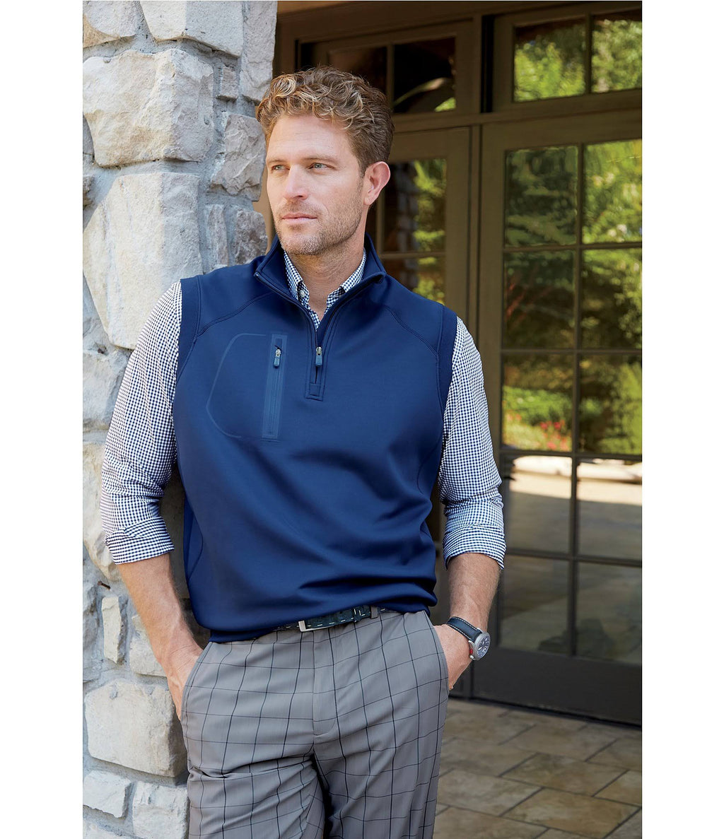 White 1/4 Zip Vest D17517