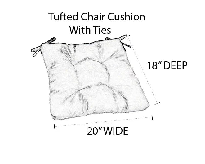 Set of 2 Tufted Indoor Outdoor Dining Chair Seat Cushions D4297