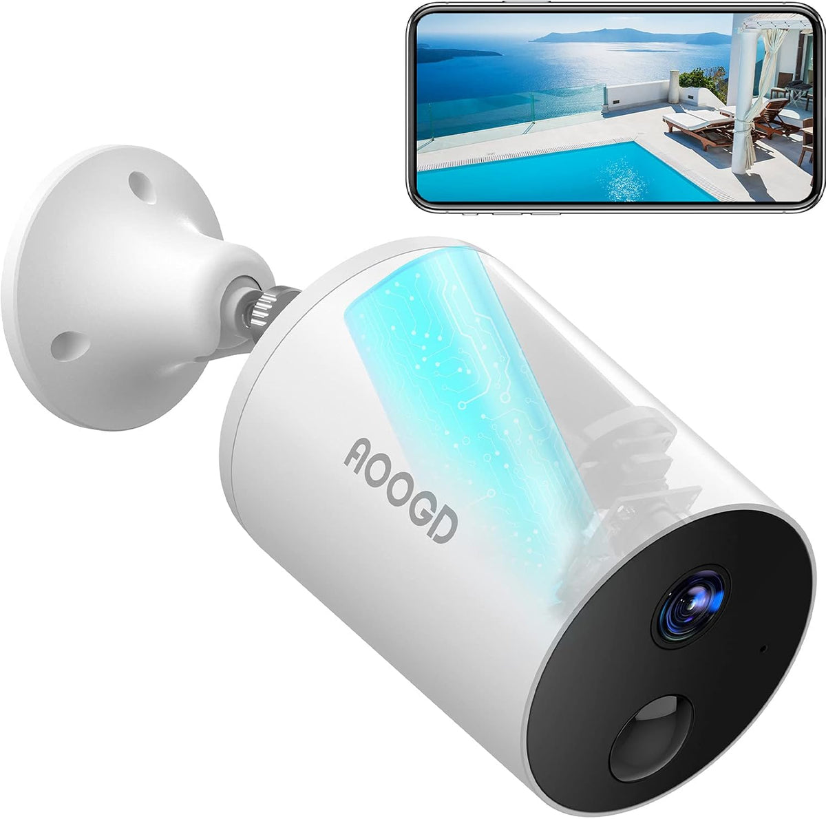 Wireless Battery-Powered Outdoor Security Camera with Night Vision and 2-Way Audio K5139