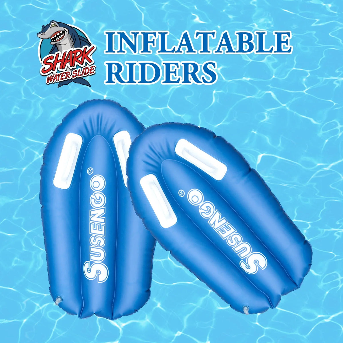 Inflatable Lawn Water Slide with 2 Bodyboards, 15.7x4.3ft Y112