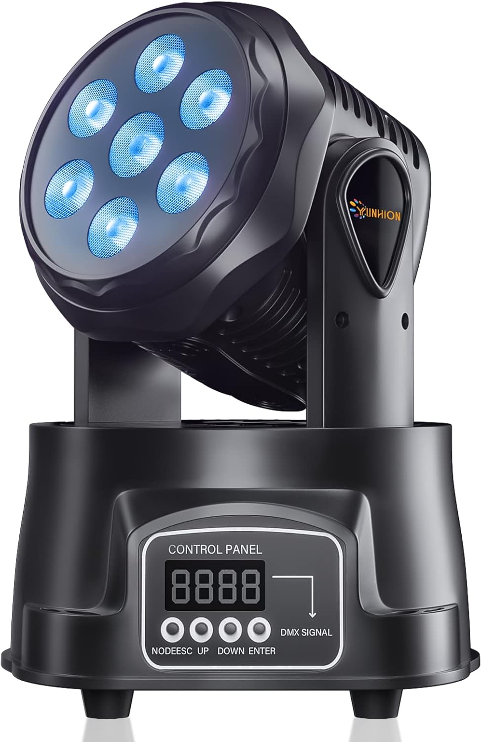 Moving Head Stage Light, 7 LED RGBW DJ Lights with Sound Activated/DMX Lighting K7563