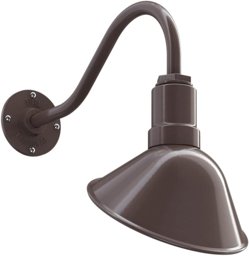 Matte Black 9 in Dome 16 in Gooseneck Outdoor Wall Light H16363