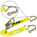 4 inch x 27 Foot Ratchet Strap with Chain Anchors S35302