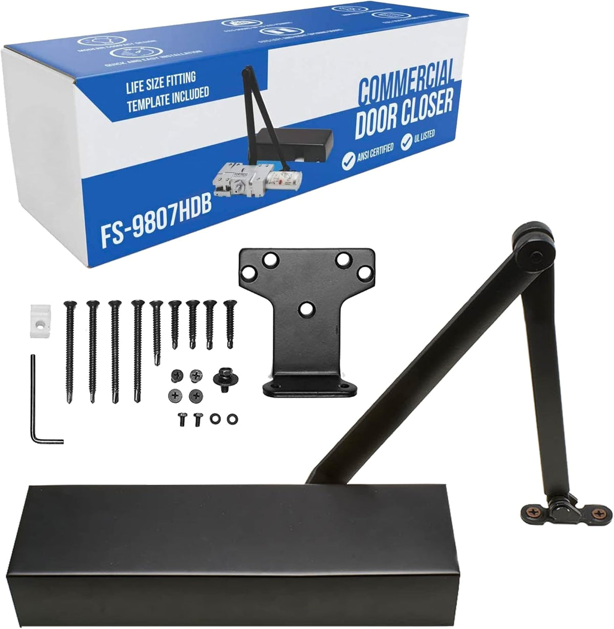 Black Metal Door Closer G821