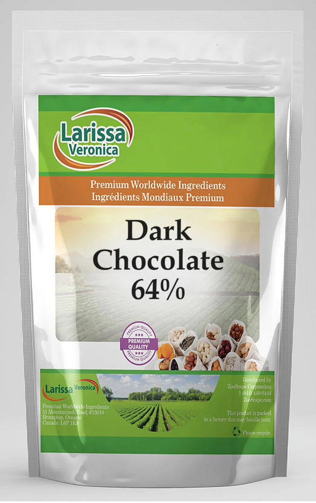 Dark Chocolate 64% Feves 4 oz 3-Pack J20509