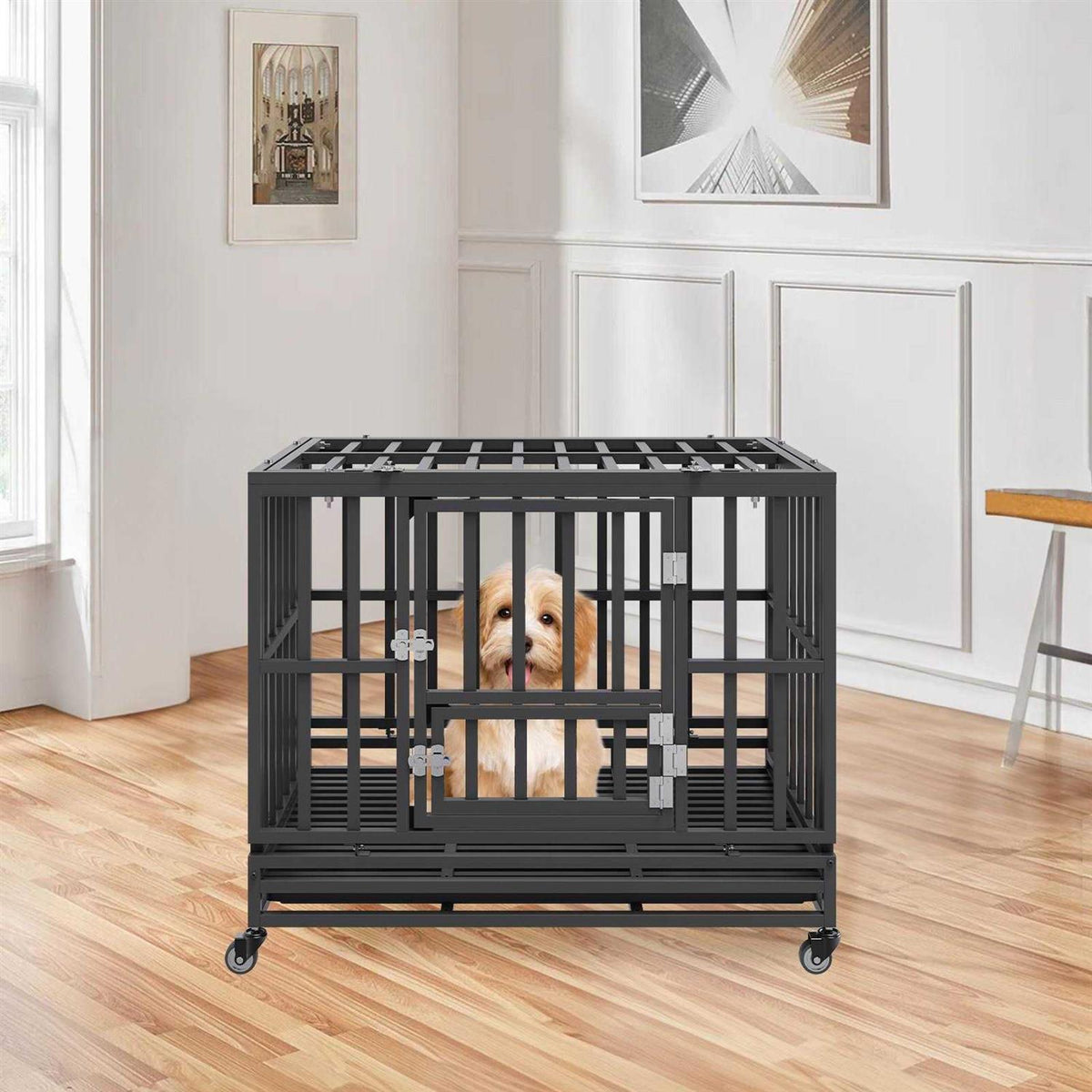 38 Inch Heavy Duty 3-Door Dog Crate L52470