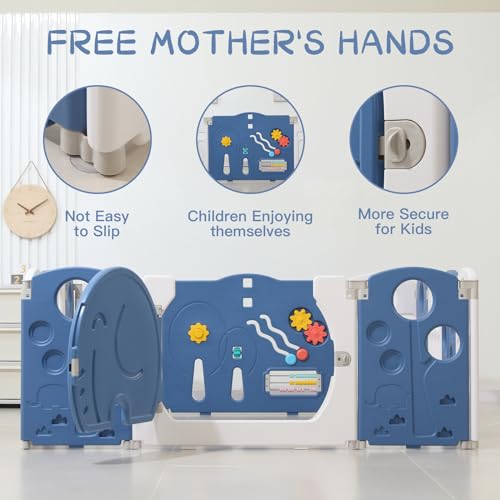 Blue 18 Panels Baby Playpen Q73256