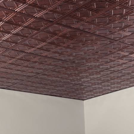 4 Decorative Vinyl 2ft x 2ft Lay in Ceiling Tile in Moonstone Copper (5 Pack) P49227