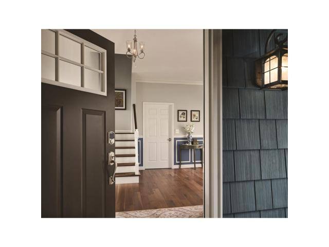 Satin Nickel Touchscreen Deadbolt with Alarm F29191