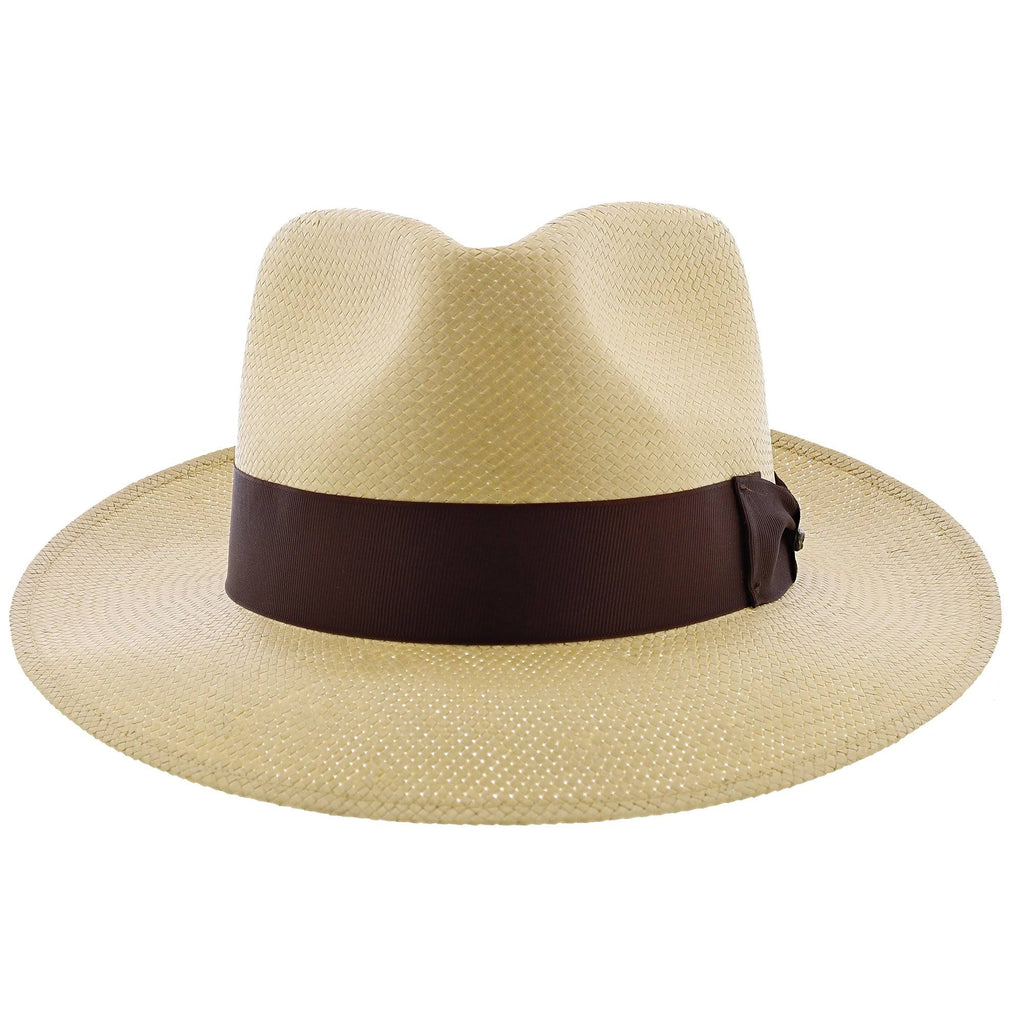 Natural Straw Shantung Fedora Hat J72483