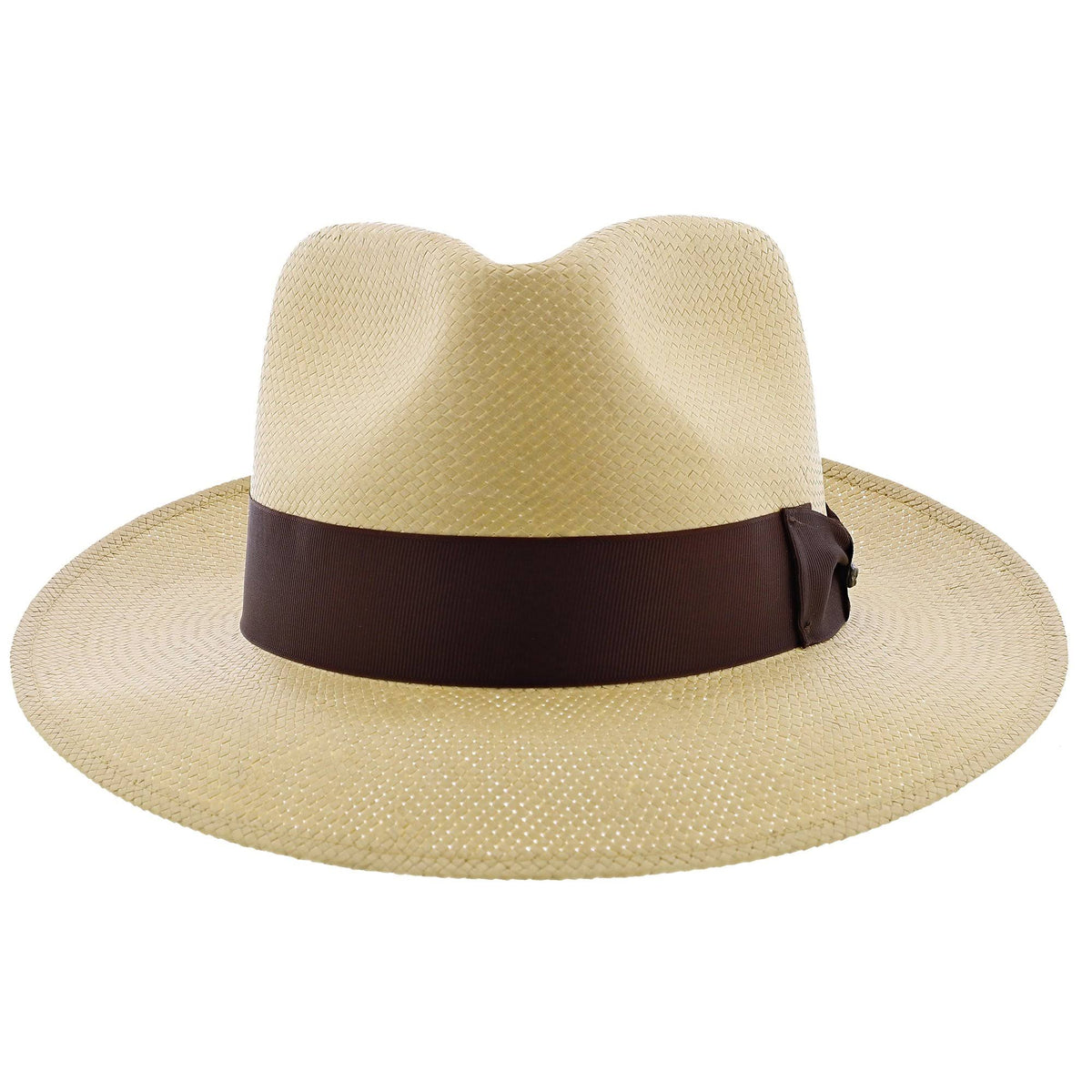 Natural Straw Shantung Fedora Hat J72483