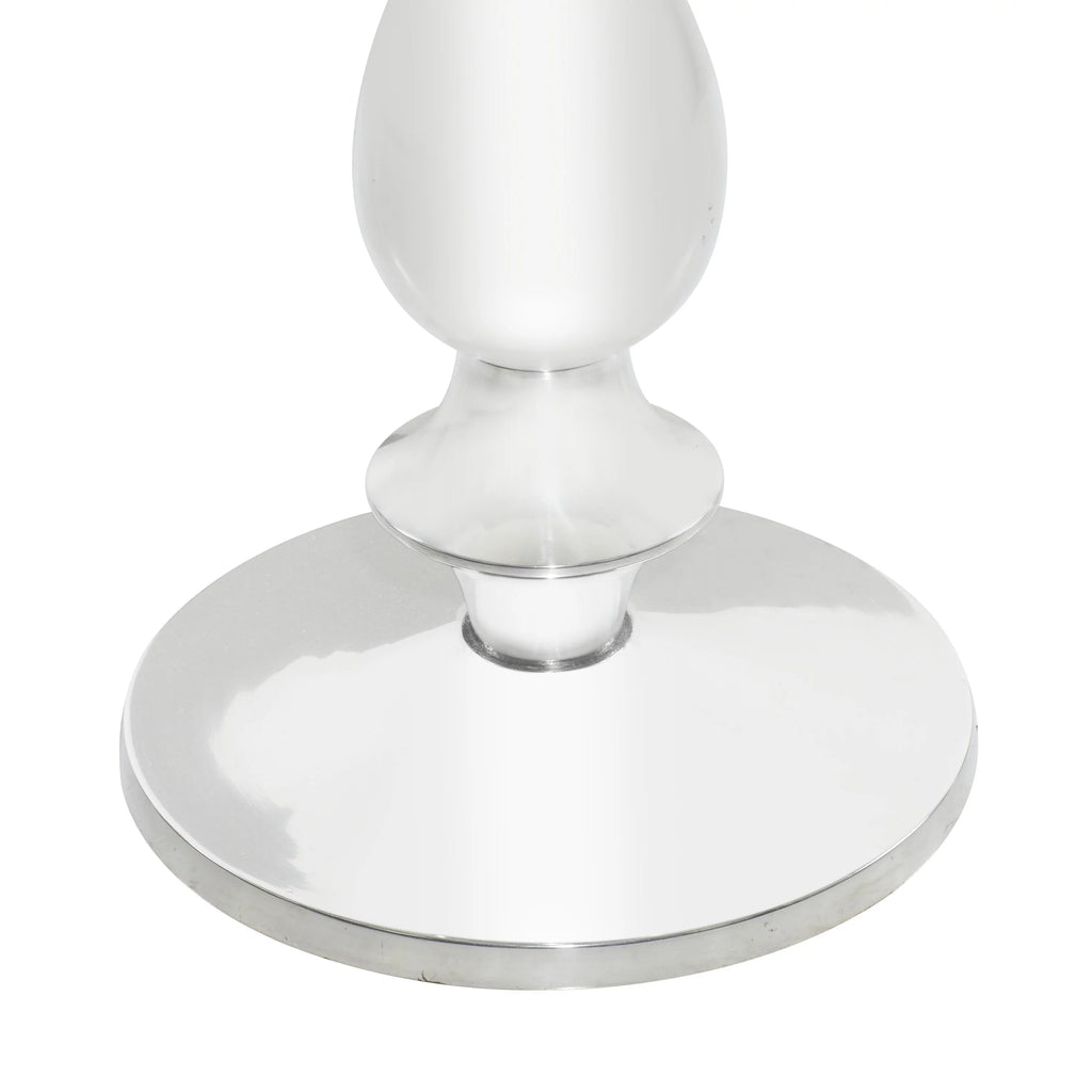 20" x 24" White Marble Accent Table with Silver Aluminium Base H605