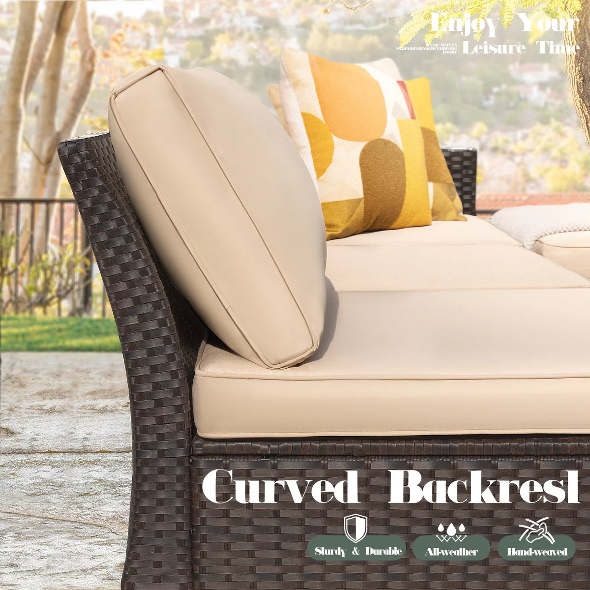 5 Pieces Wicker Rattan Outdoor Sofa Set with Coffee Table X61609