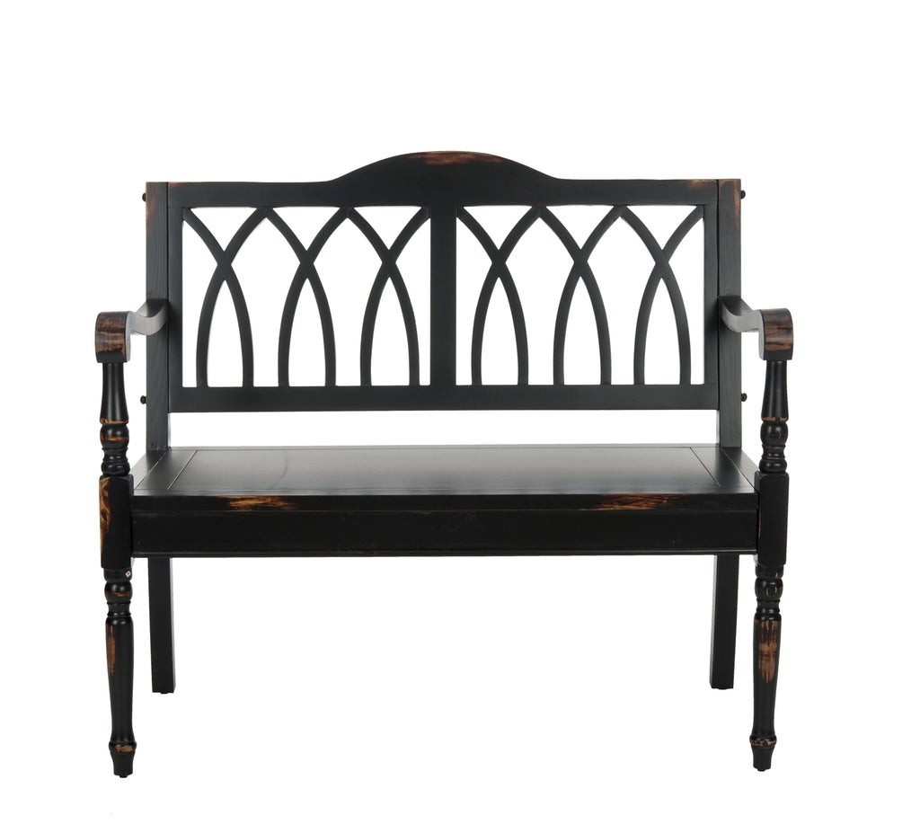 Distressed Black Bench Y551616